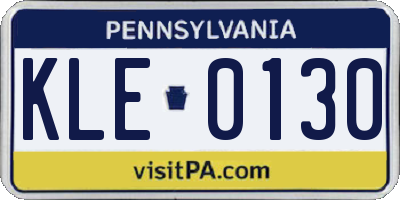 PA license plate KLE0130