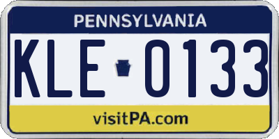 PA license plate KLE0133