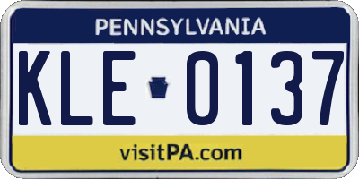 PA license plate KLE0137