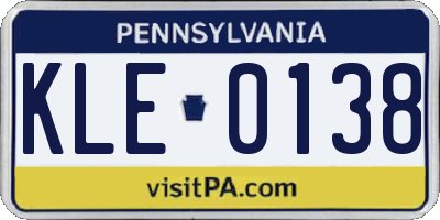 PA license plate KLE0138