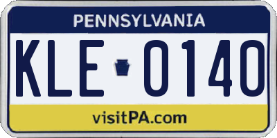 PA license plate KLE0140
