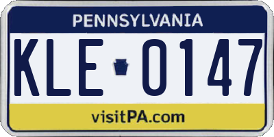 PA license plate KLE0147