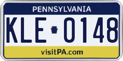 PA license plate KLE0148