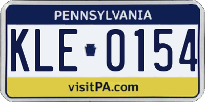 PA license plate KLE0154