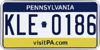 PA license plate KLE0186