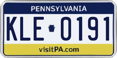 PA license plate KLE0191