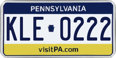 PA license plate KLE0222