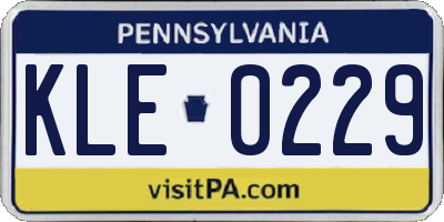 PA license plate KLE0229
