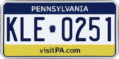PA license plate KLE0251