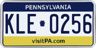 PA license plate KLE0256
