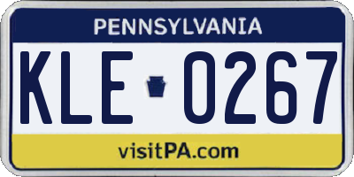 PA license plate KLE0267