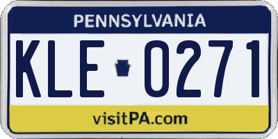 PA license plate KLE0271