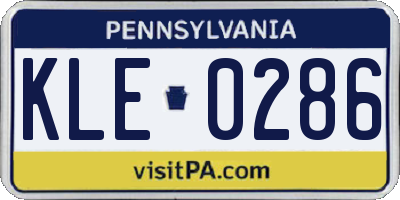PA license plate KLE0286