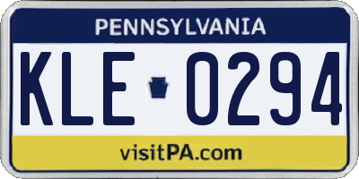 PA license plate KLE0294