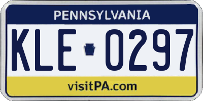 PA license plate KLE0297