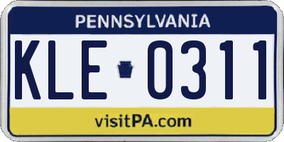 PA license plate KLE0311