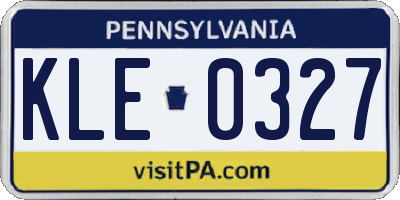 PA license plate KLE0327