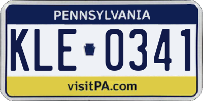 PA license plate KLE0341
