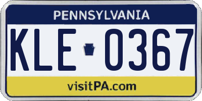 PA license plate KLE0367