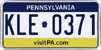 PA license plate KLE0371