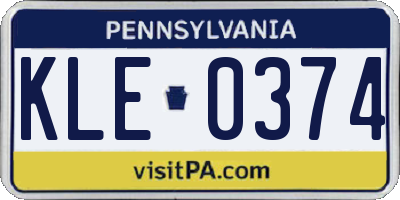 PA license plate KLE0374