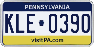 PA license plate KLE0390