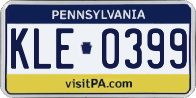 PA license plate KLE0399