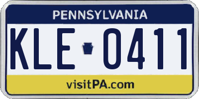 PA license plate KLE0411