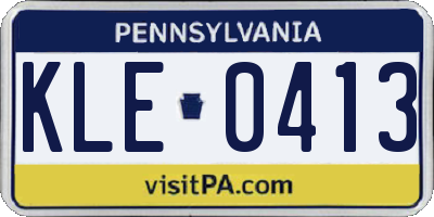 PA license plate KLE0413