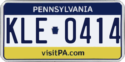 PA license plate KLE0414