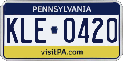 PA license plate KLE0420