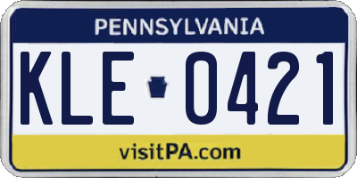 PA license plate KLE0421