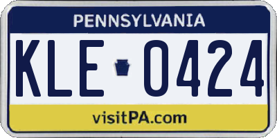 PA license plate KLE0424