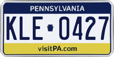 PA license plate KLE0427