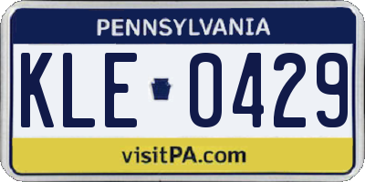 PA license plate KLE0429
