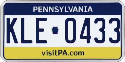 PA license plate KLE0433