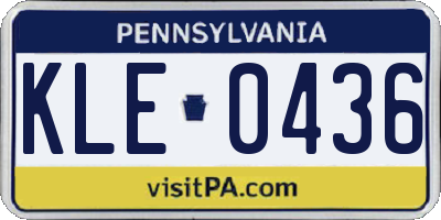 PA license plate KLE0436