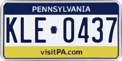 PA license plate KLE0437