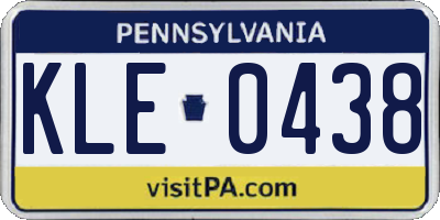 PA license plate KLE0438