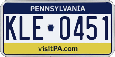 PA license plate KLE0451