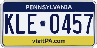 PA license plate KLE0457