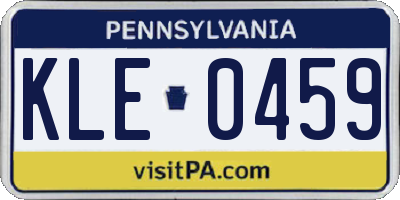 PA license plate KLE0459