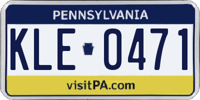PA license plate KLE0471