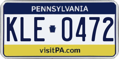 PA license plate KLE0472