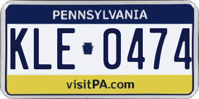PA license plate KLE0474