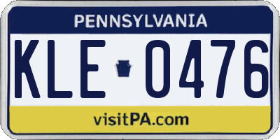 PA license plate KLE0476
