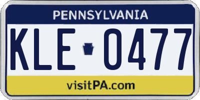 PA license plate KLE0477