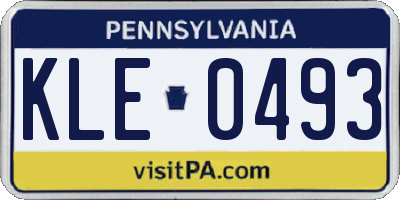 PA license plate KLE0493