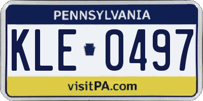 PA license plate KLE0497
