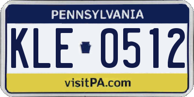 PA license plate KLE0512